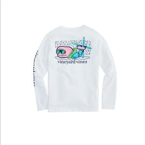 vineyard vines boy LS Apres ski bro whale t shirt
